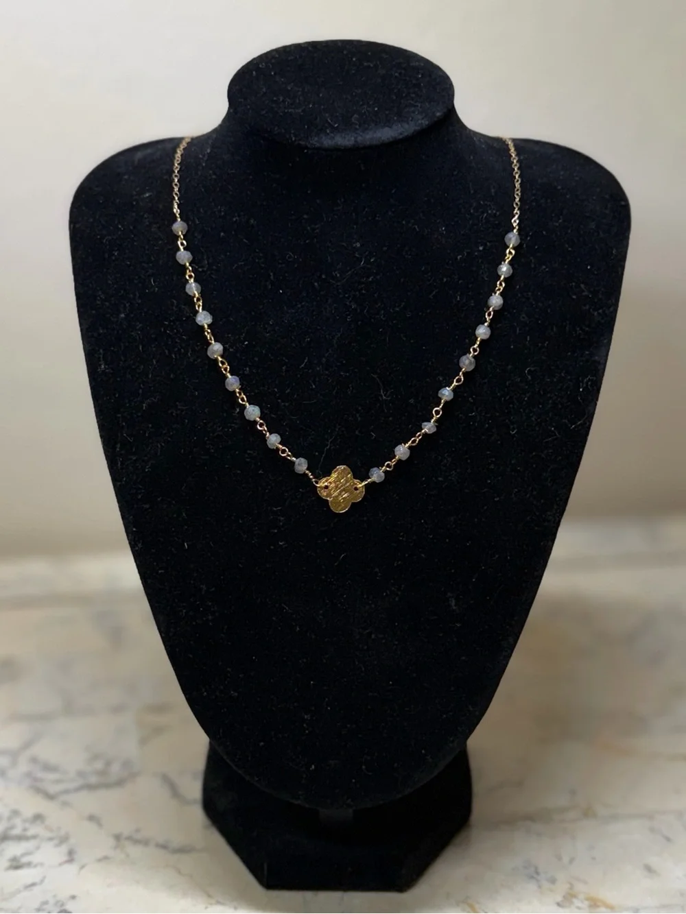 Gold Clover Pendant Necklace- Handmade